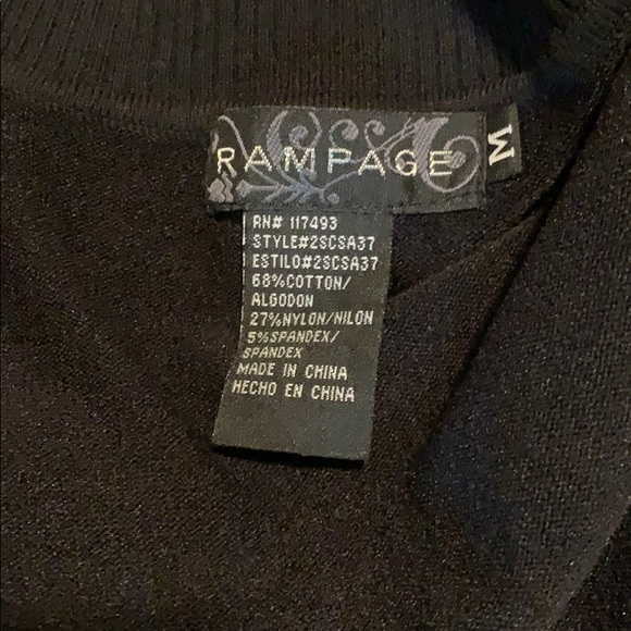 Rampage black short sleeve sweater front tie.y - Picture 5 of 5